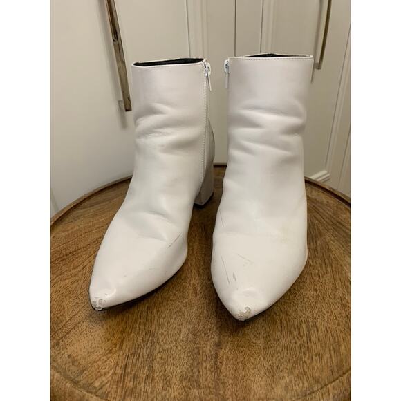 SHEIN Women's White Ankle Booties Size 10 Block Heel Casual - Picture 2 of 10